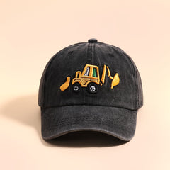 Kids Embroidered Excavator Sun Protection Baseball Cap