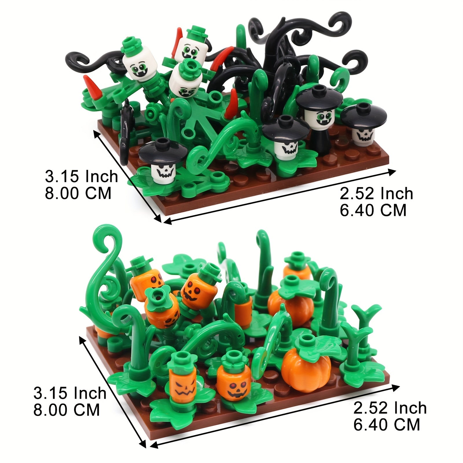 MARUMINE Halloween Building Blocks Set: Ghost Pumpkin Vines Scene Toy