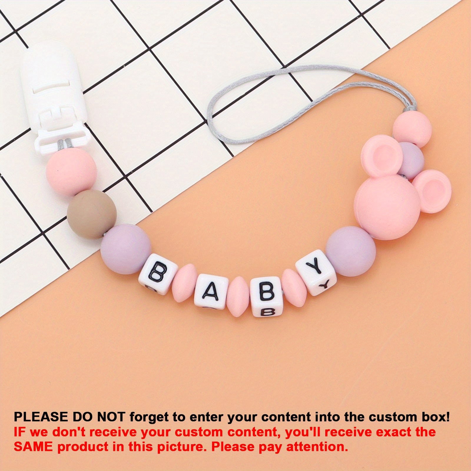 Custom Baby Pacifier Clip - Personalized Baby Shower Gift