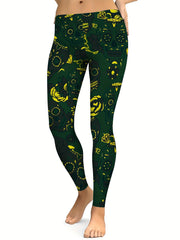 Skull Flower Fitness Leggings Halloween Yoga Pants