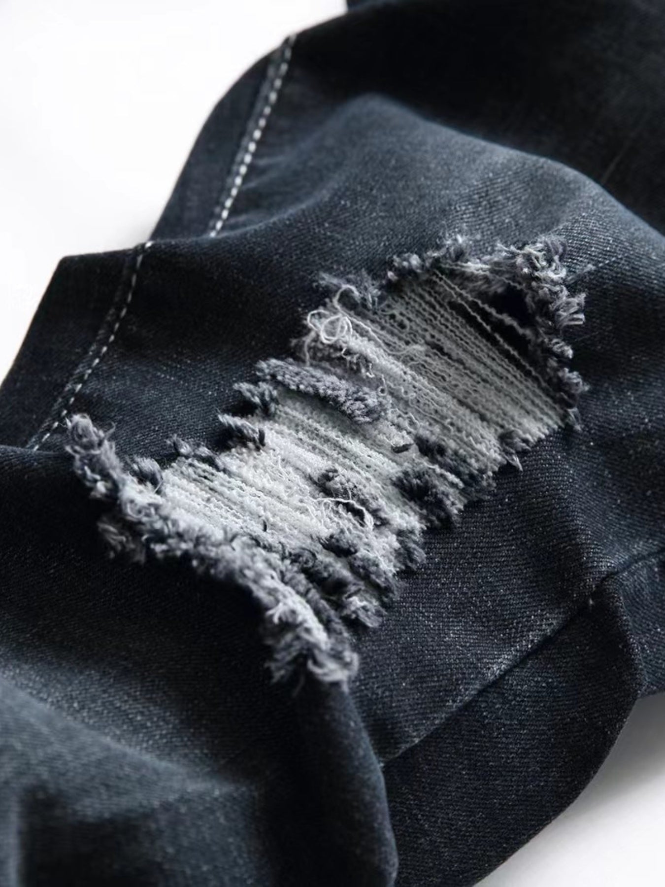 Boys Ripped Distressed Stretch Jeans Skinny Slim Fit Washed Denim Pants