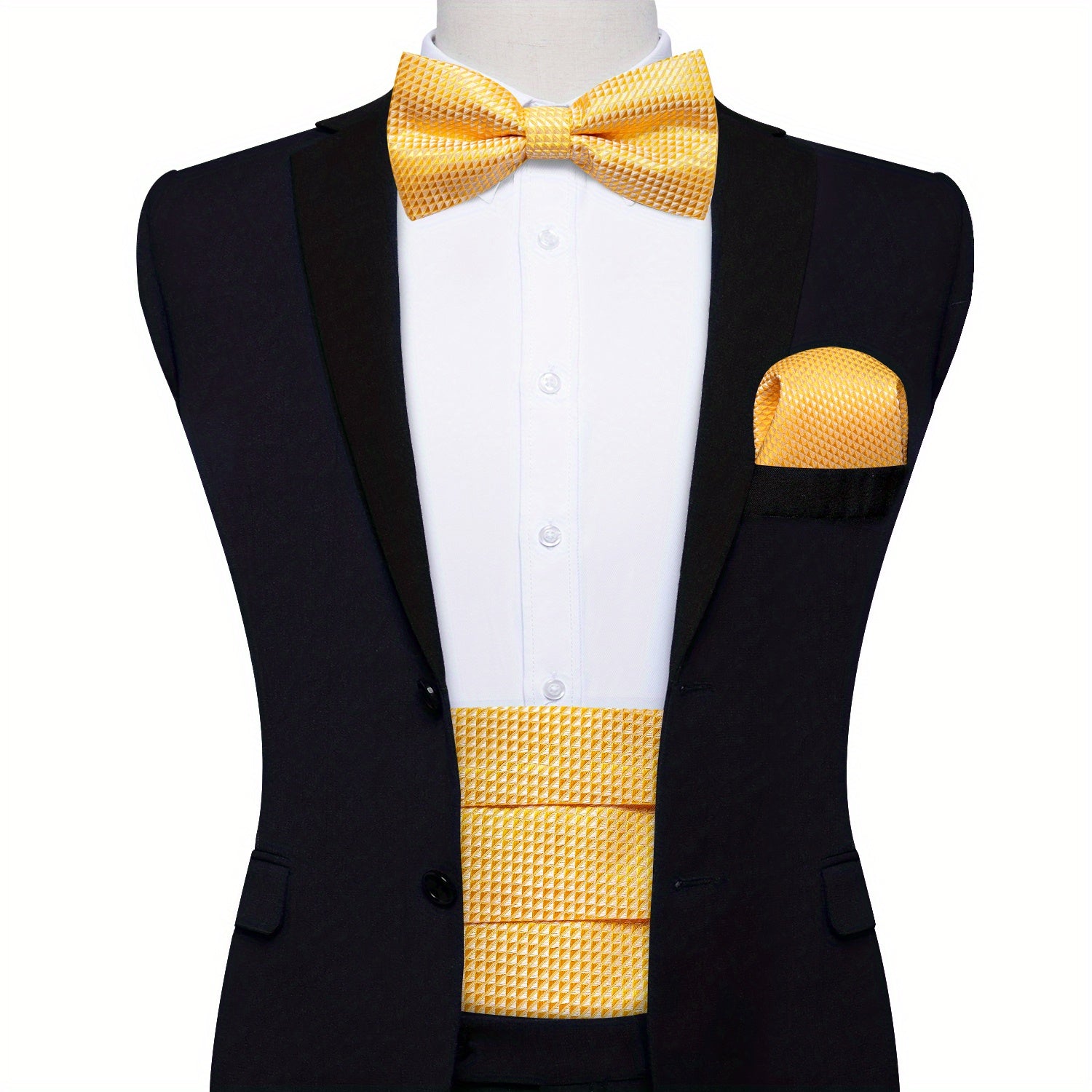 Men's Pre Tied Bow Tie Solid Set