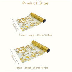 Golden Hot Stamping Mesh Table Runner for Halloween Wedding Event Parties
