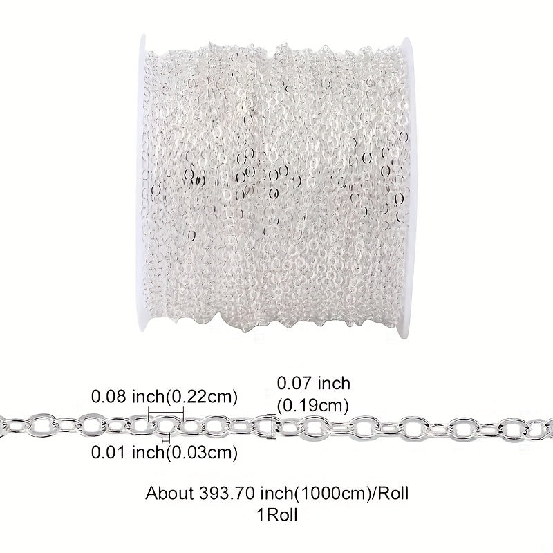 10m Closed Ring Chain - Silver Plated - DIY Necklace Bracelet Anklet