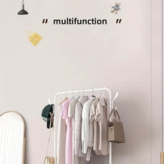Movable Foyer Shoe Rack With Caster & Coat Rack