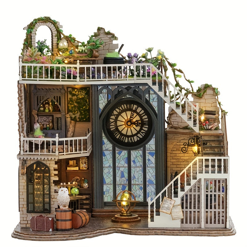 DIY Dollhouse Kit with Furniture Wooden Crafts Girls Men