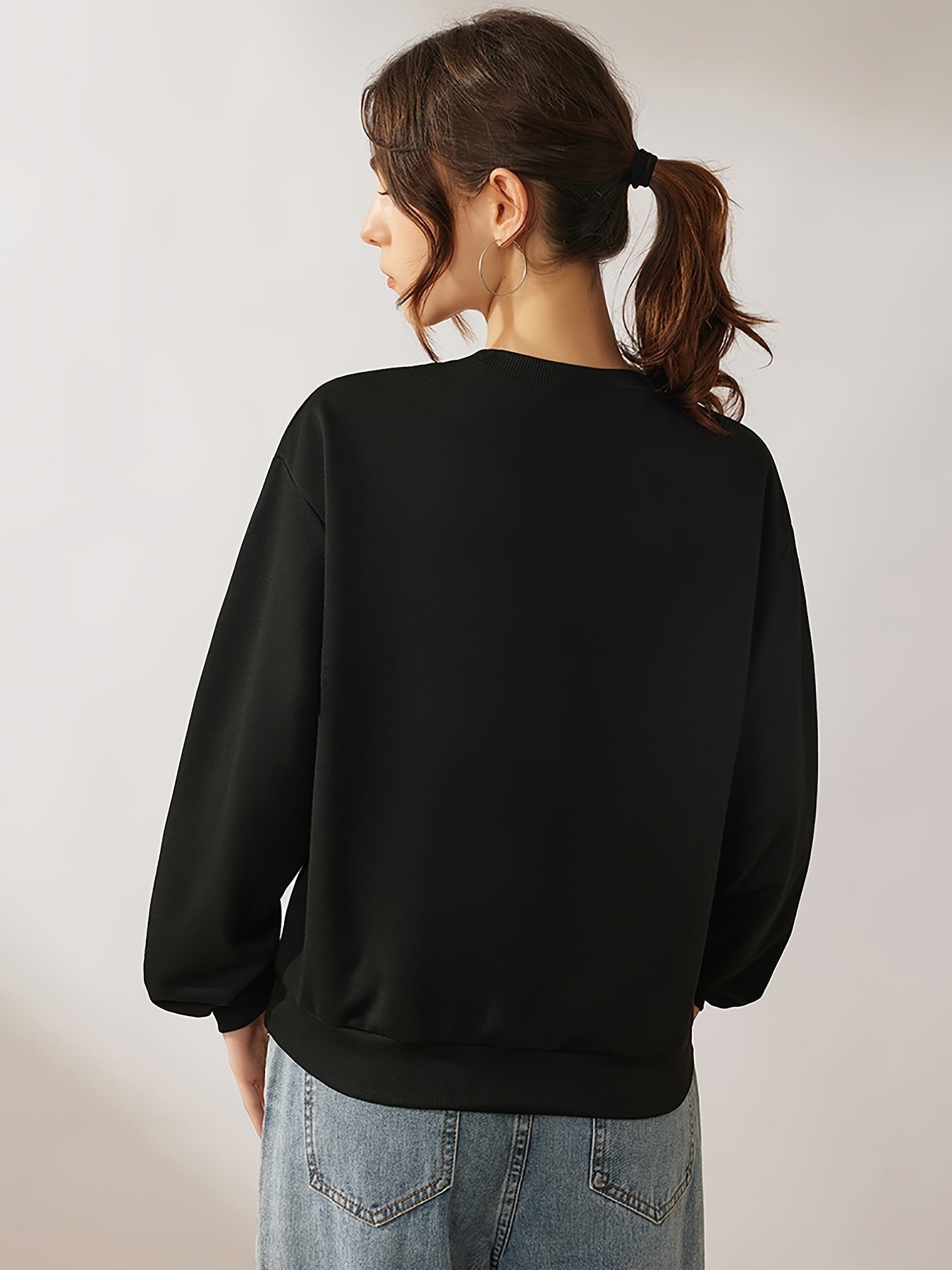 Casual Loose Long Sleeve Sweatshirt Pullover