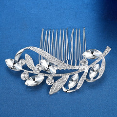 Silvery Rhinestone Hair Comb Crystal Insert Comb Bridal Head Jewelry Decoration
