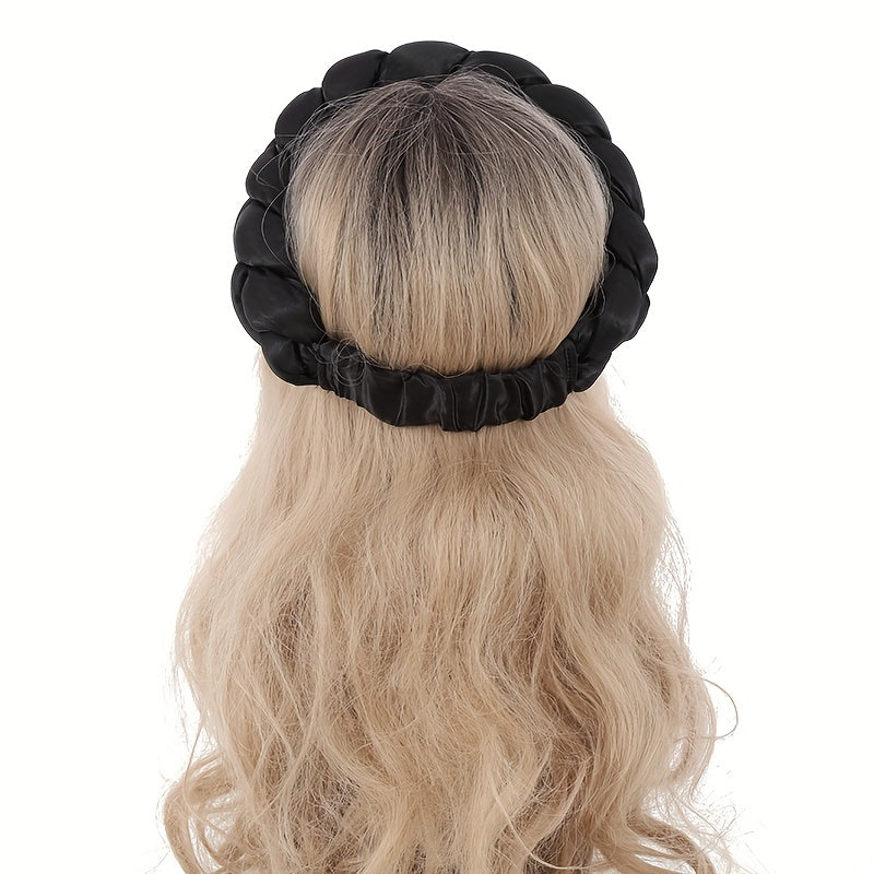 Satin Twisted Braided Headband Women Turban Elastic Solid Head Wrap Hairband