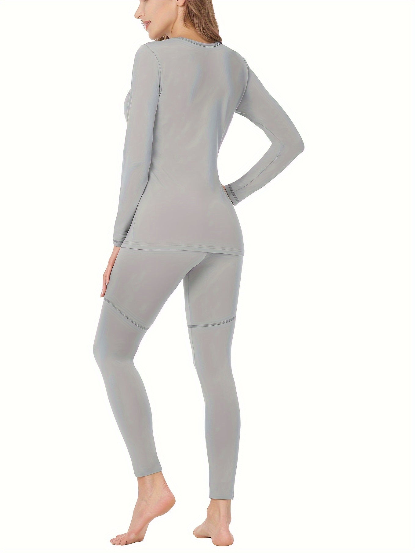 Women's Thermal Underwear Set Crew Neck Tops & Pants