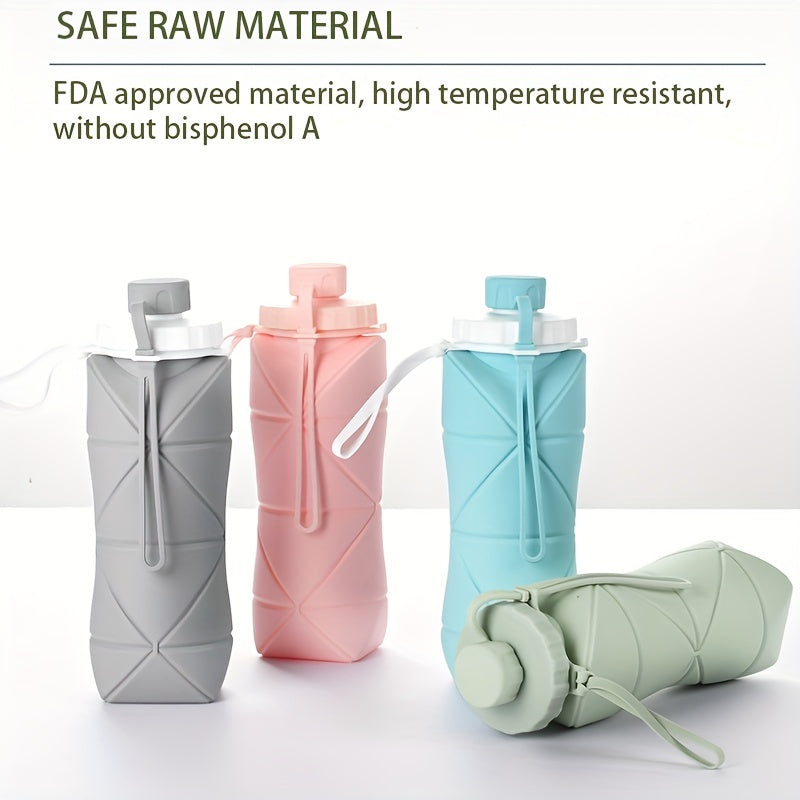 600ml Silicone Folding Water Cup Telescopic Bottle Outdoor Sports Travel Fitness