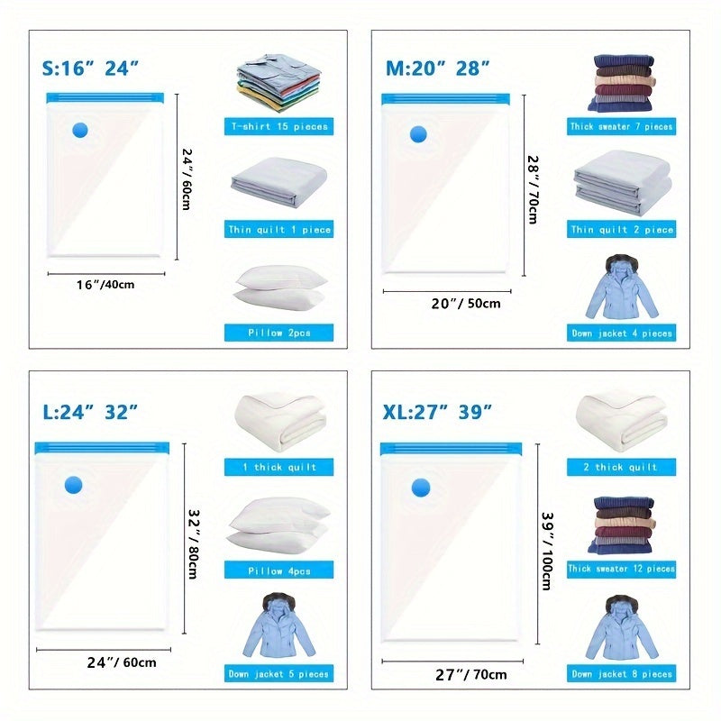 1PC Pump 1pc 4pcs Vacuum Storage Bags Space Save Compression Travel Seal Sacks