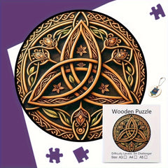 Vintage Art Wooden Puzzle Celtic Knot Stress Relief Activity Festive Gift