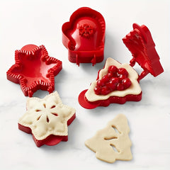 3PCS Hand Pie Molds Snowflake Mitt & Christmas Tree Shapes Baking Kit