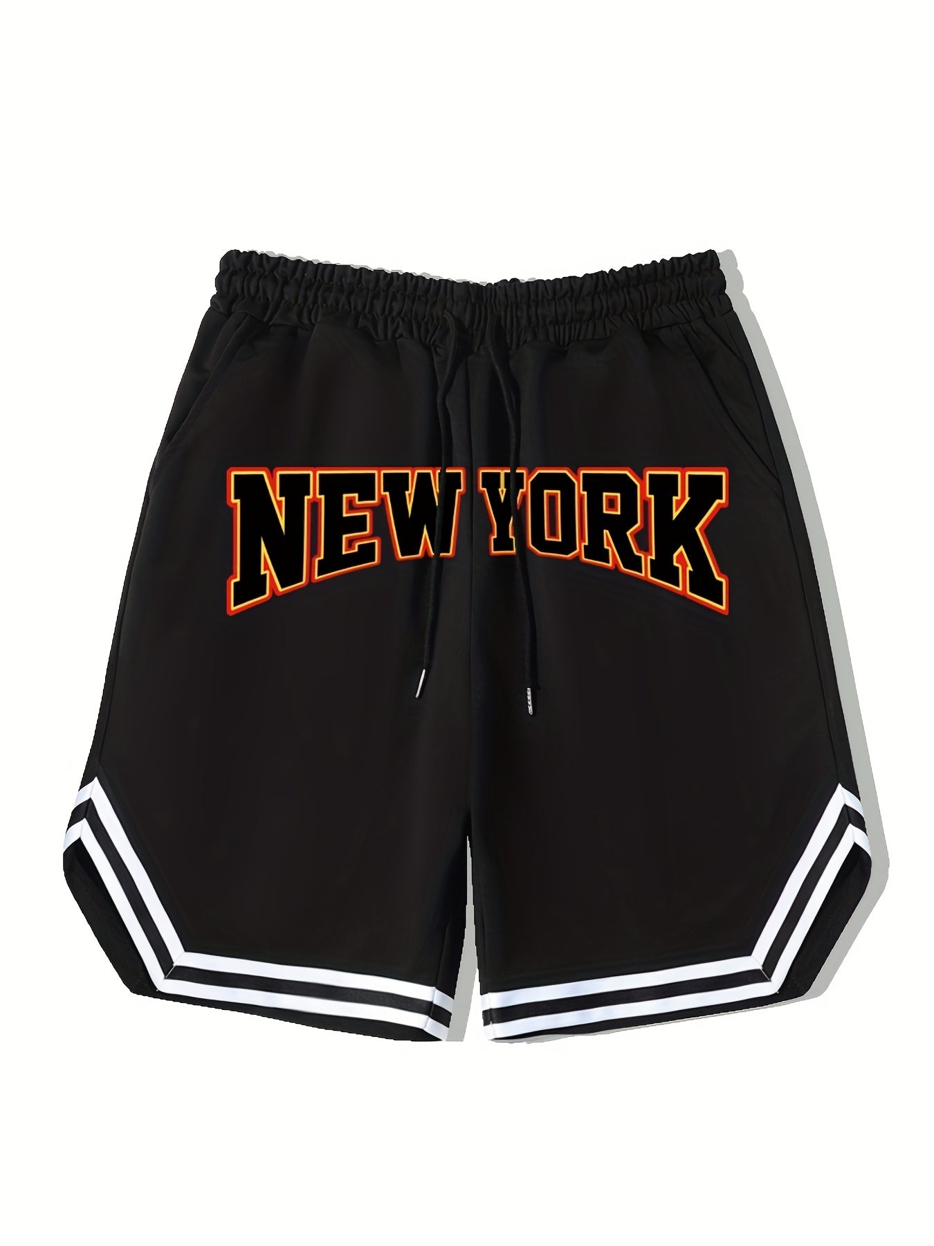 Men's Streetwear Shorts York Graphic Drawstring Stretchy Short Pants
