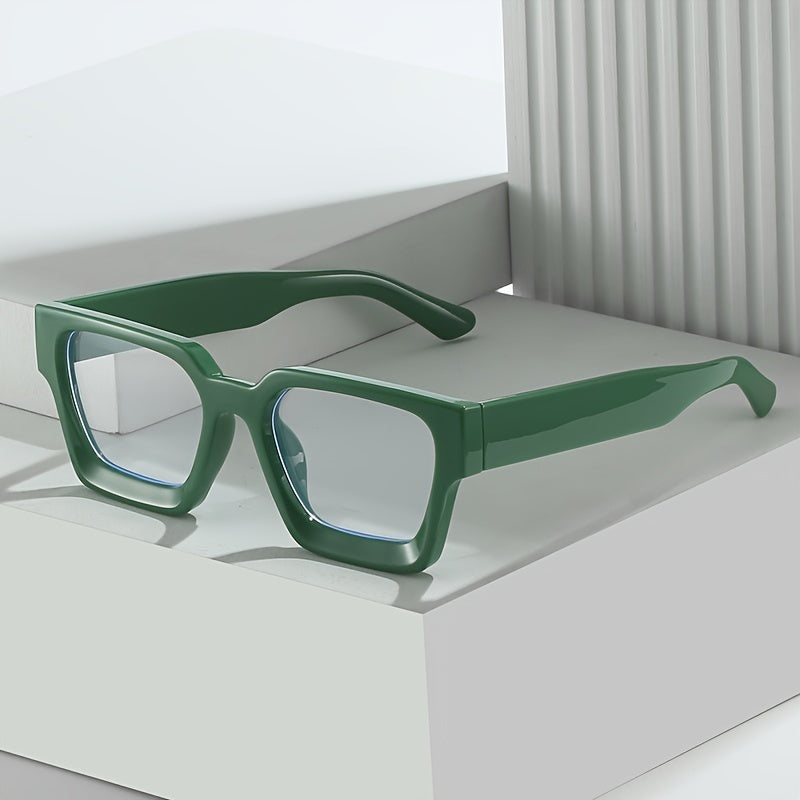 Square Retro Clear Lens Glasses Thick Frame UV Protection Eyeglasses