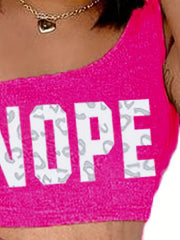 One Shoulder Crop Tank Top & Casual Shorts Set