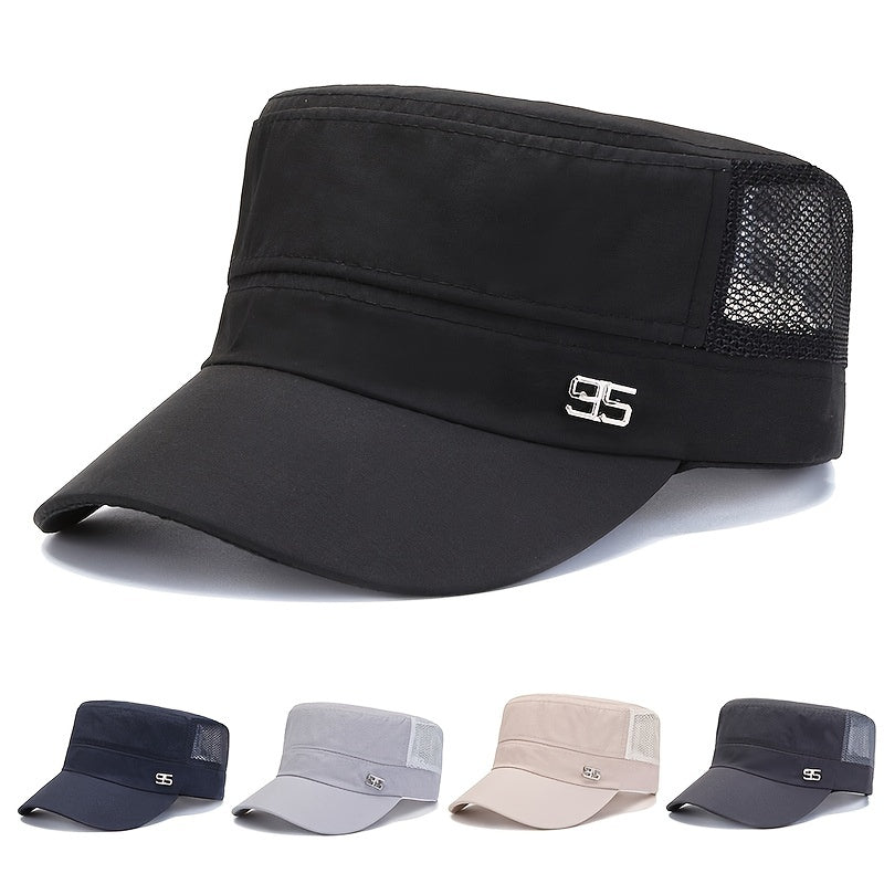 Mesh Flat Hat Adjustable Snapback Baseball Cap Trucker Army Dad Outdoor Hat