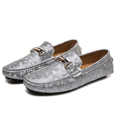 Men's Metallic Decor Moccasin Loafers Non-slip Slip-On Shoes