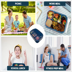 Bento Lunch Box 4 Compartment Containers with Fun Accessories