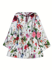 Floral Print Waterfall Collar Blazer