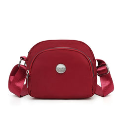 Nylon Metal Crossbody Bag Small Zipper Shoulder Bag Casual Phone Purse