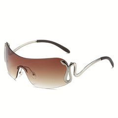 Y2K Wrap Around Sunglasses Gradient Lens Shield Glasses UV400