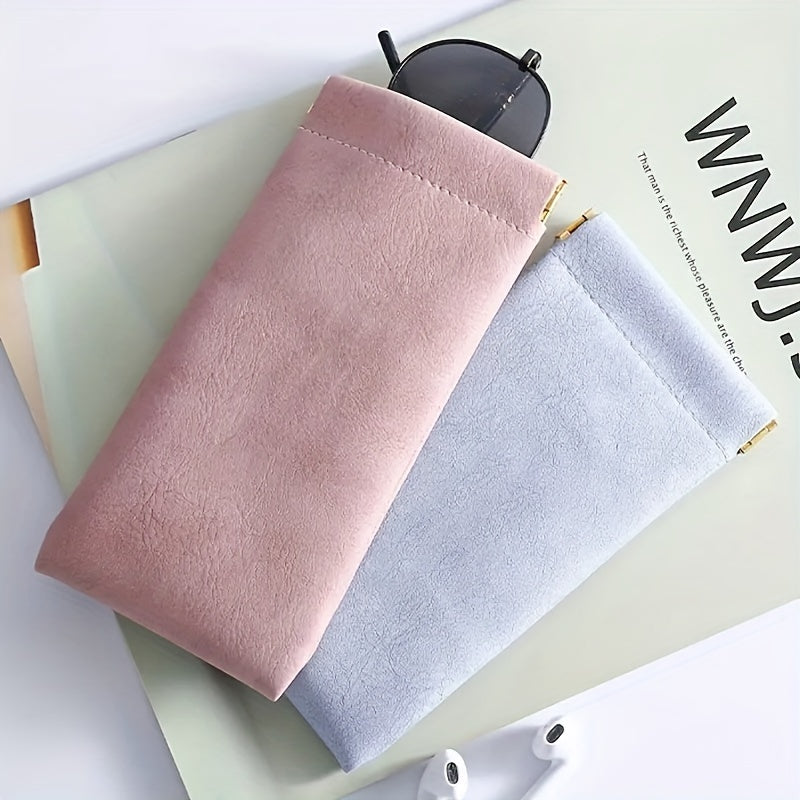 Solid Glasses Bag Automatic Closure Sunglasses Pouch