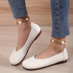 Women's Retro Flat Loafers Slip On Soft Sole Shoes Faux Leather Walking Flats