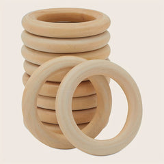 10pcs Unfinished Wood Rings DIY Craft Jewelry Bangle
