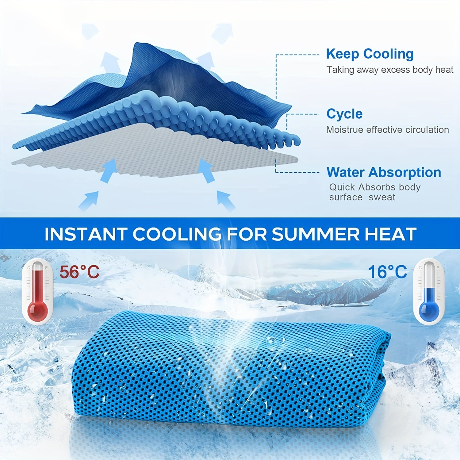 Quick Dry Ice Cold Towel for Sports and Fitness Exercise