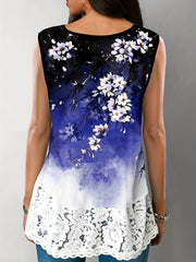Floral Print V Neck Tank Top Sleeveless Summer Casual Women's Clothing