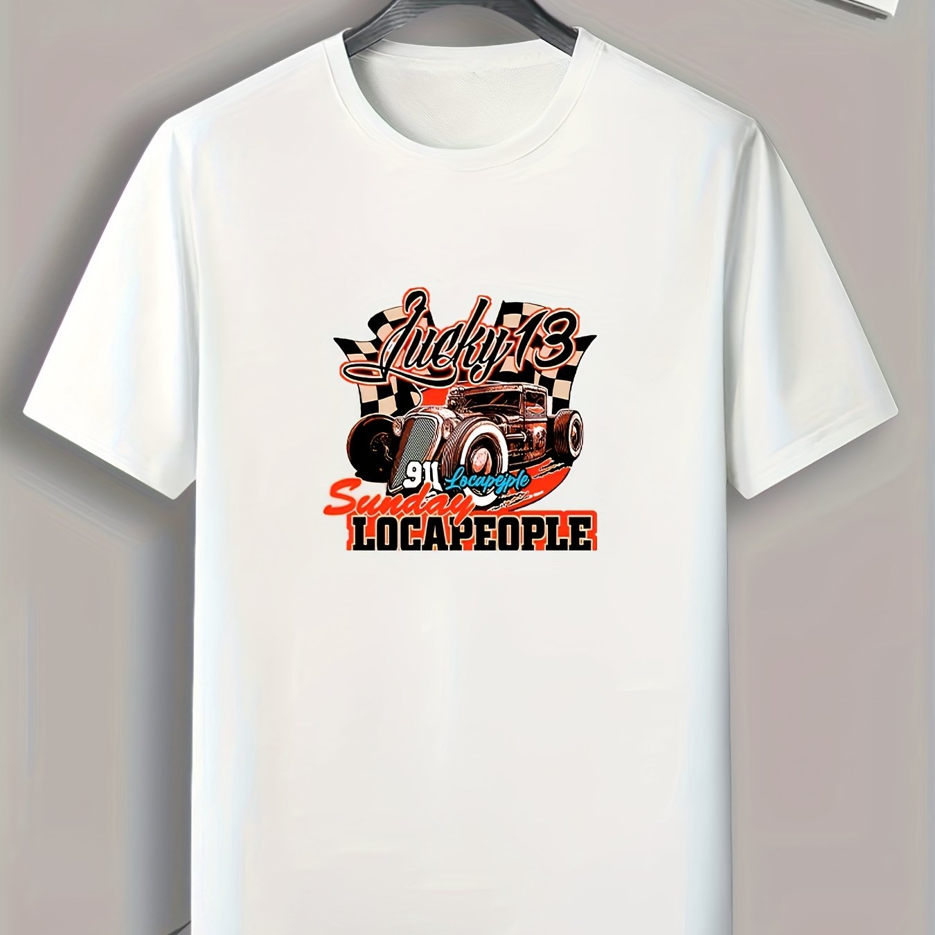 Car Pattern Print Men's Sports T-shirt - Summer Outdoor Clothing