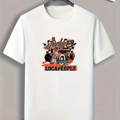 Car Pattern Print Men's Sports T-shirt - Summer Outdoor Clothing