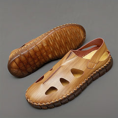 Men's Vintage Cut Out Slip On Sandals Breathable Outdoor Walking Shoes
