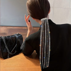 Rhinestone Tassel Hairpin Ponytail Clip Hair Accessories