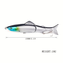 8pcs 18g Three Segment Minnow Lure Hard Bait Treble Hook Fishing Accessories