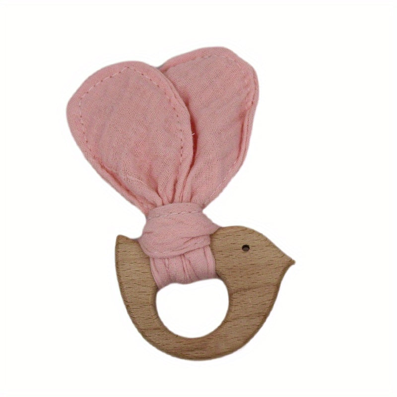 Baby Bird Rattle Crack Nursing Toy Beech Wood Teether