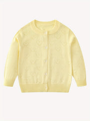Girls Jacquard Button Down Knit Cardigan Top For Summer Night
