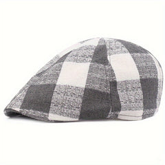Plaid Newsboy Cap Beret Hat For Men