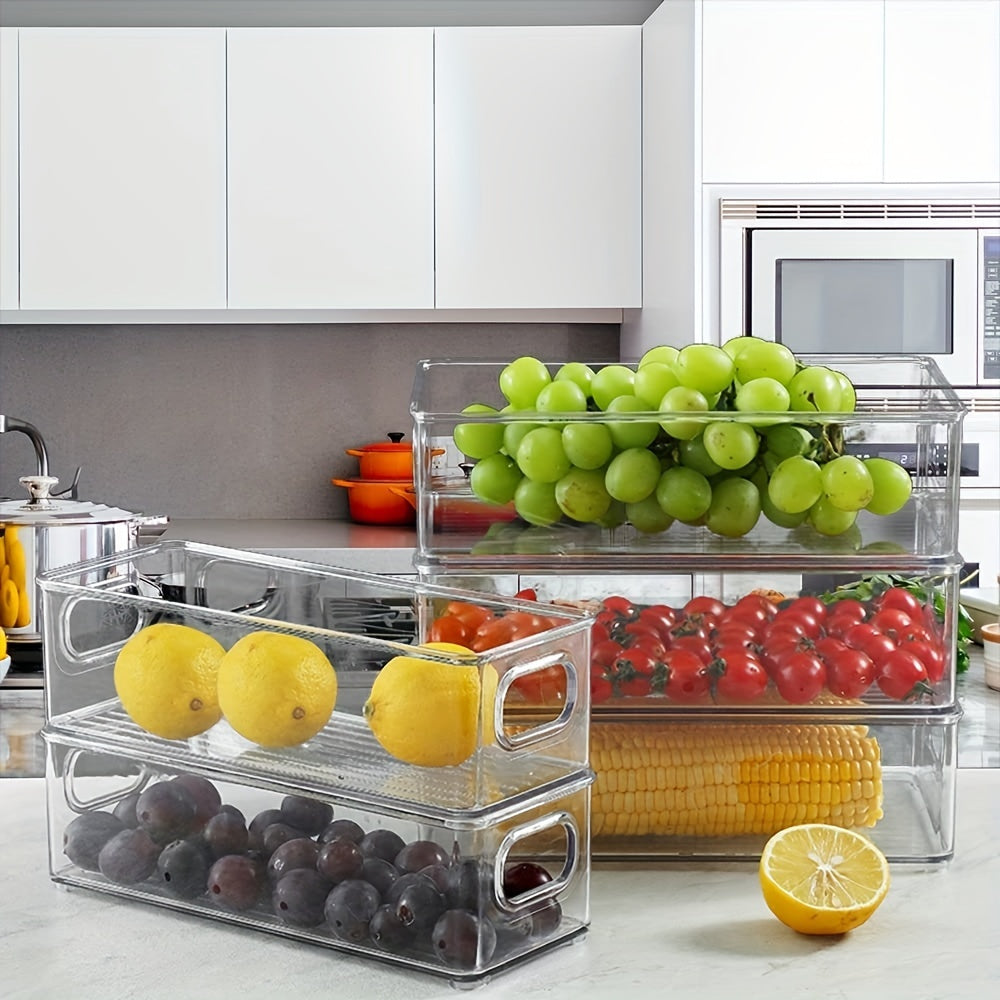 2pcs Plastic Storage Bins for Kitchen Pantry Fridge Cabinet