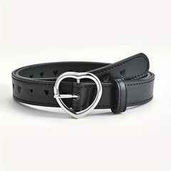 Love Heart Buckle PU Leather Belt