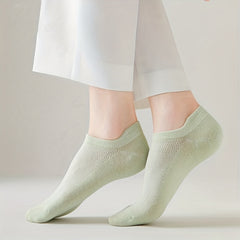 10 Pairs Mesh Ribbed Short Socks for Women