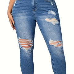 Women's Ripped High Rise Skinny Jeans