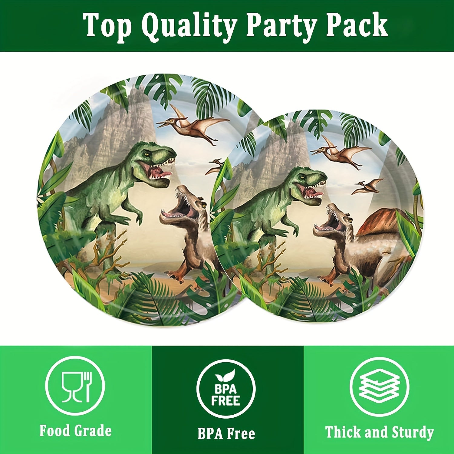 Dinosaur Birthday Party Supplies - Plates, Napkins, Forks