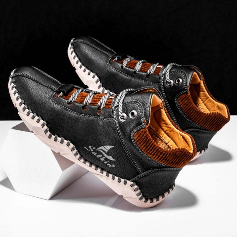 Men's PU Leather Boots Casual Walking Shoes