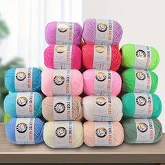3 Strands Milk Cotton Wool Thread for Crocheting and Knitting DIY Doll Sweater