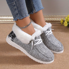 Women's Plush Lined Canvas Snow Boots