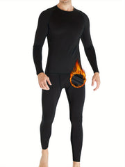 Men's Fleece Lined Thermal Underwear Set for Cold Weather