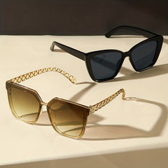Square Frame Sunglasses Minimalist Solid Glasses Gradient Lens UV400